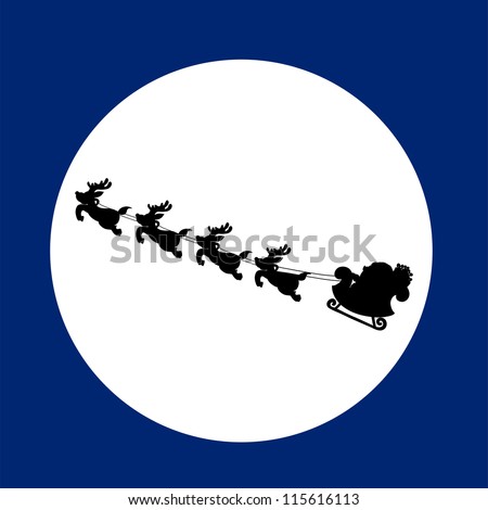 Santa Sleigh Silhouette Vector Free