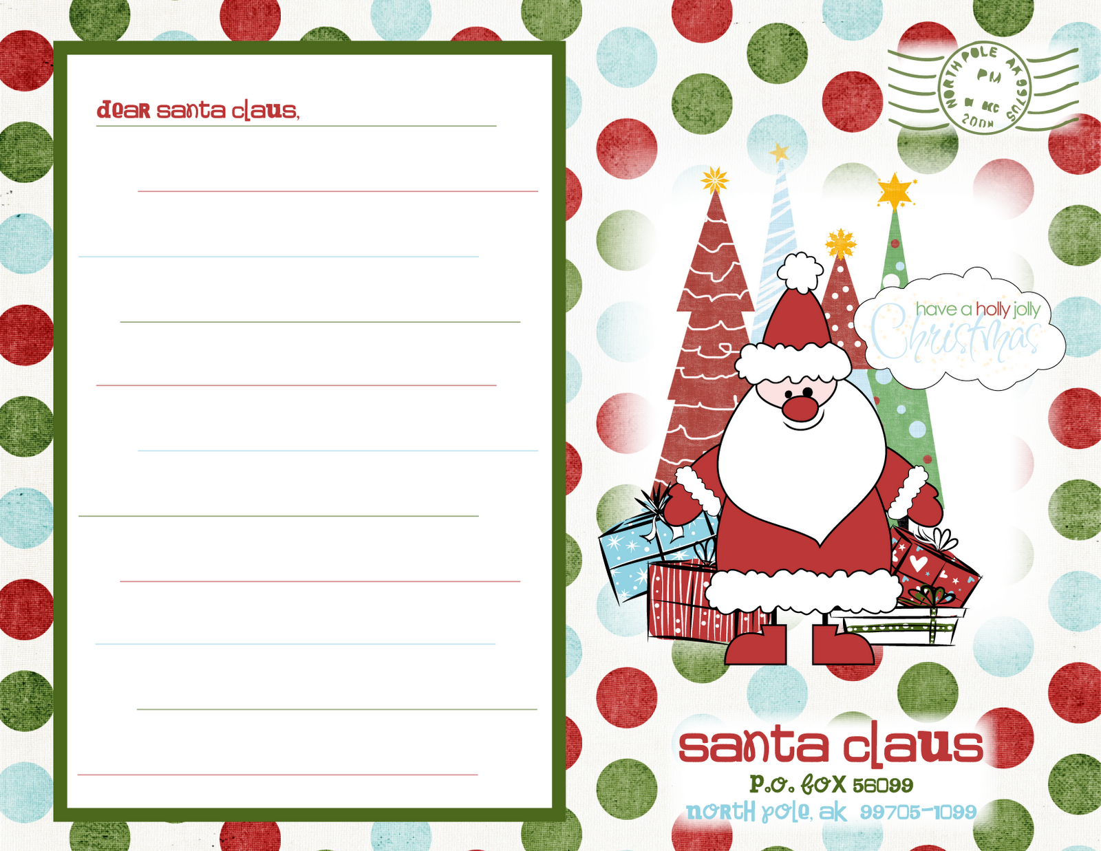 Santa Writing Paper For Kids