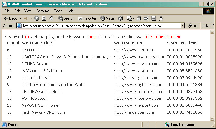 Search Html Table