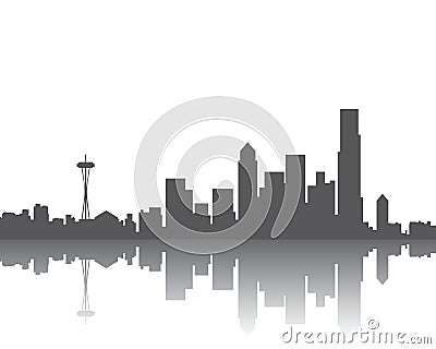 Seattle Skyline Silhouette Vector