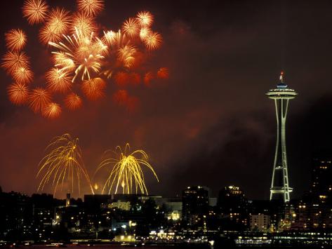 Seattle Space Needle Fireworks Live