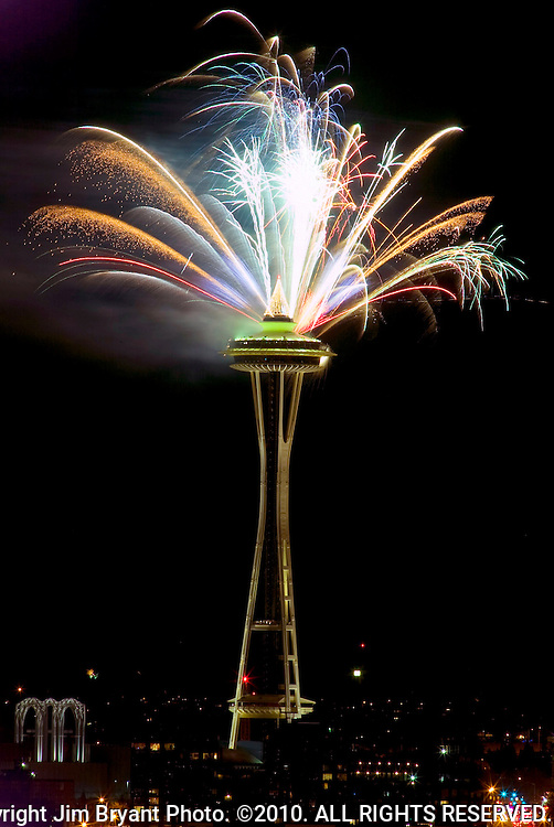 Seattle Space Needle Fireworks Time