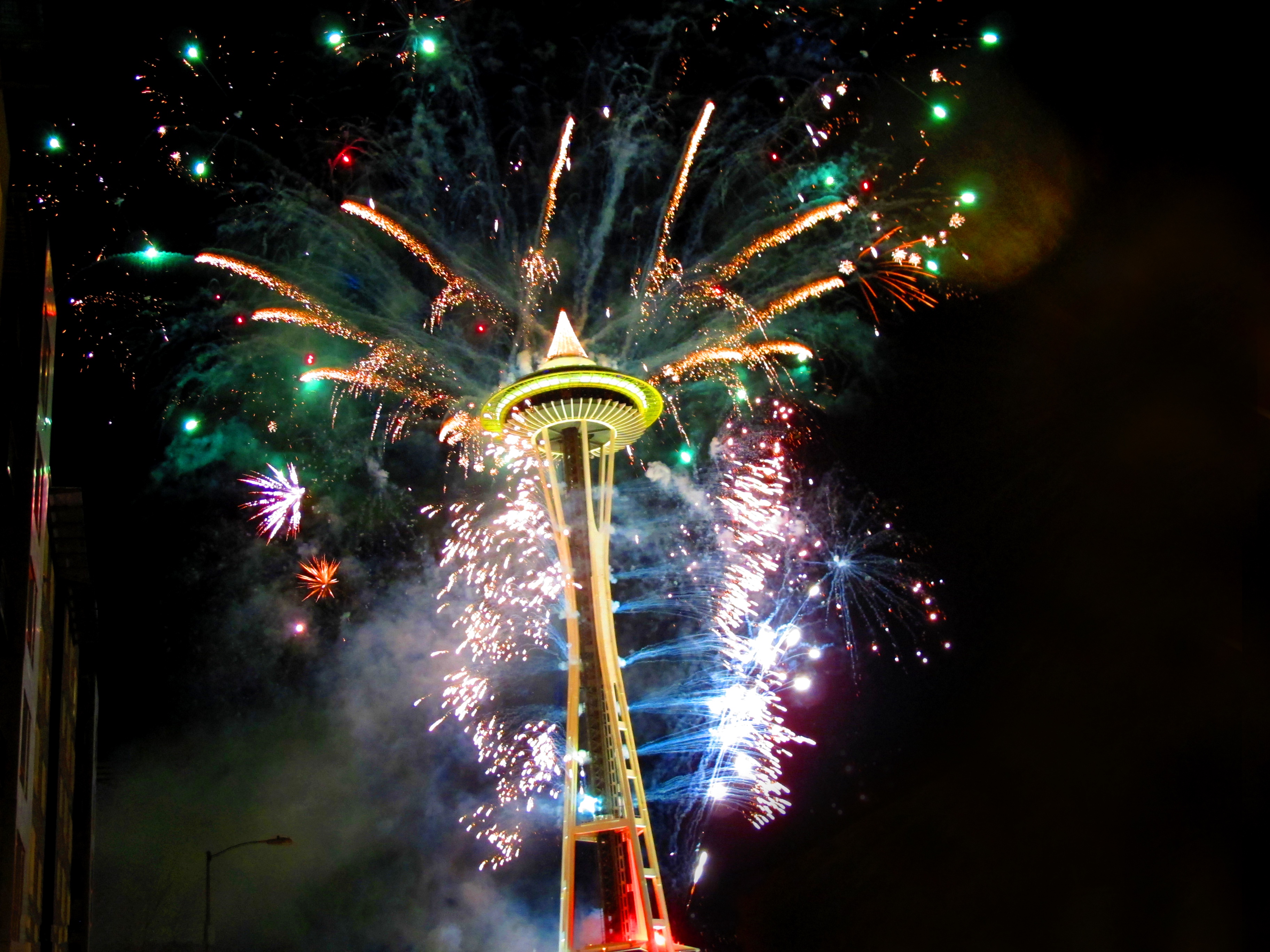 Seattle Space Needle Fireworks Time