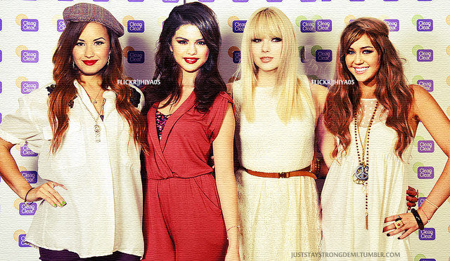 Selena Gomez And Demi Lovato And Miley Cyrus And Taylor Swift