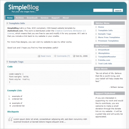 Simple Blogspot Templates Free