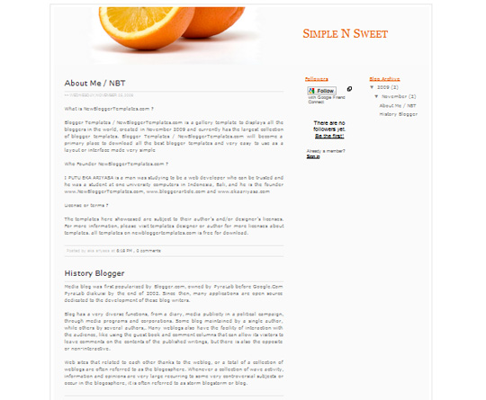 Simple Blogspot Templates Html