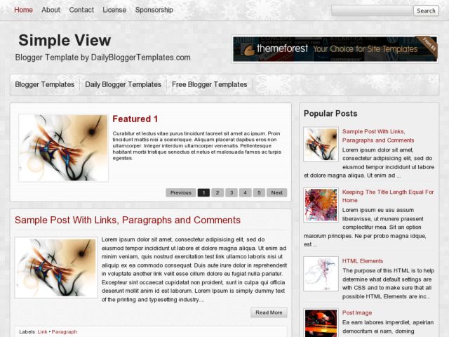 Simple Blogspot Templates Html