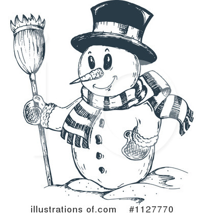Snowman Clipart Black And White Free