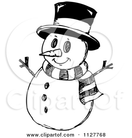 Snowman Clipart Black And White Free
