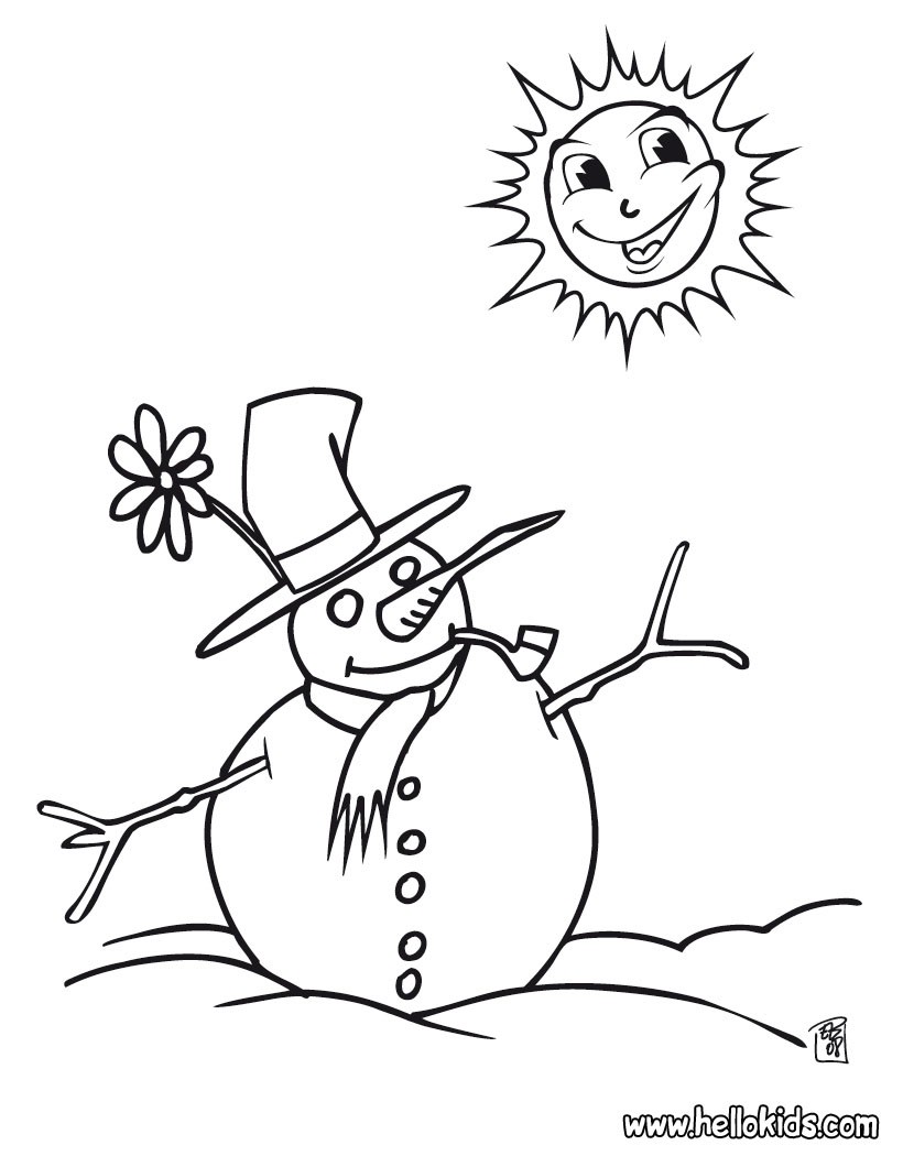 Snowman Coloring Pages For Kids Free