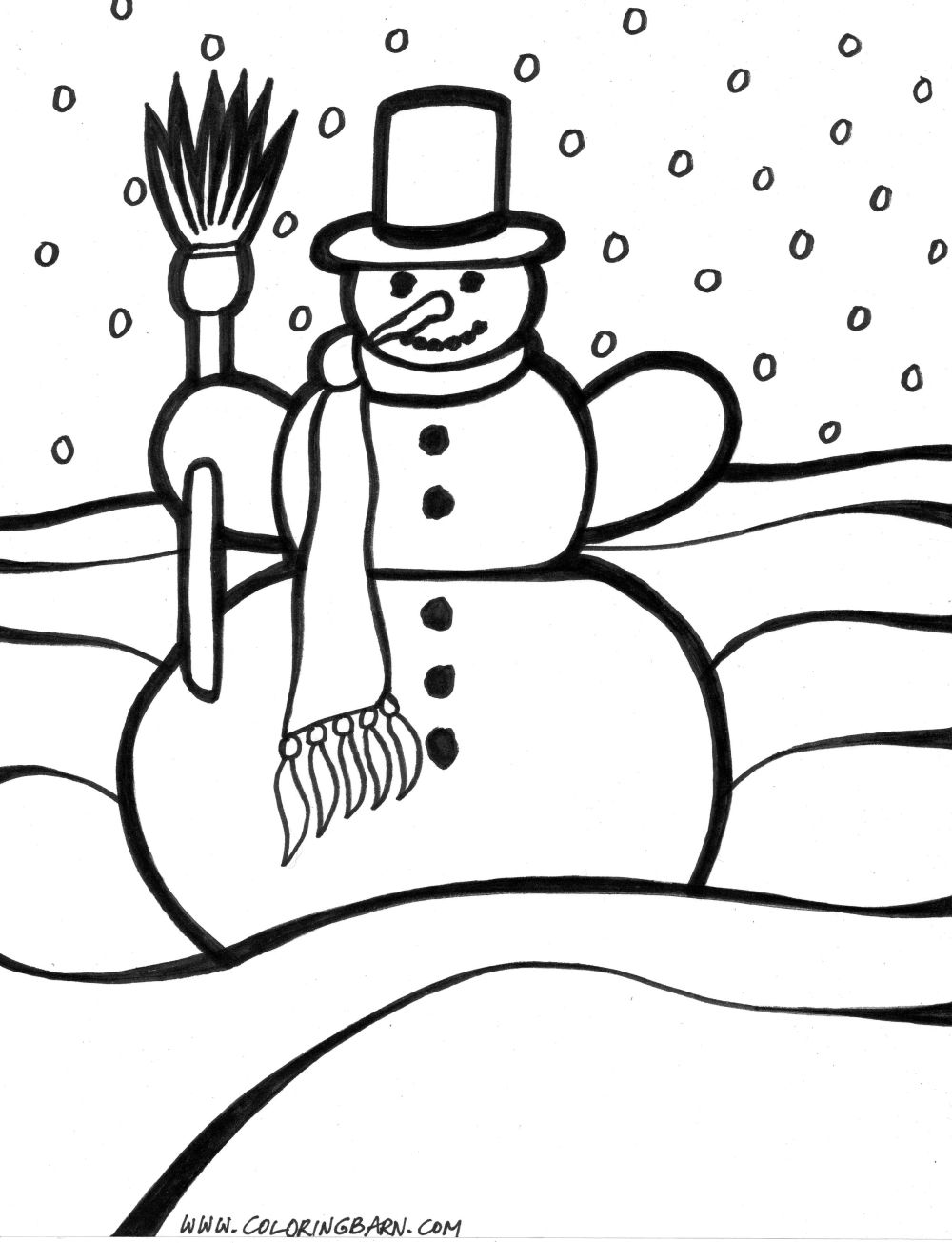 Snowman Coloring Pages For Kids Printable
