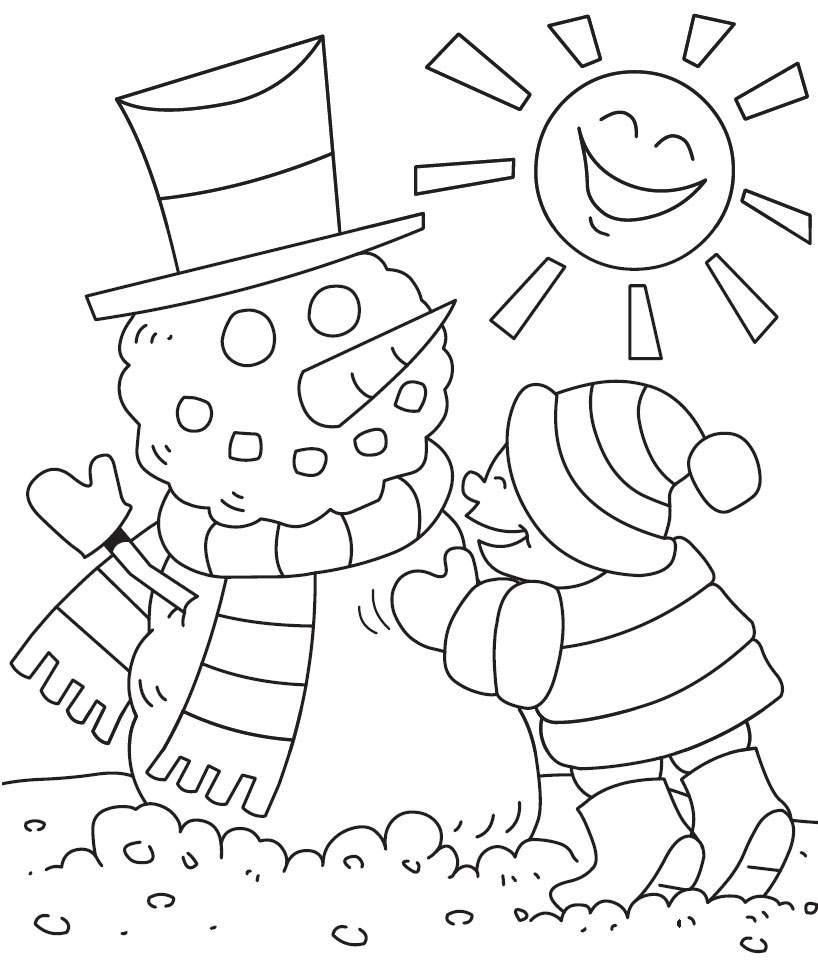 Snowman Pictures To Color For Kids