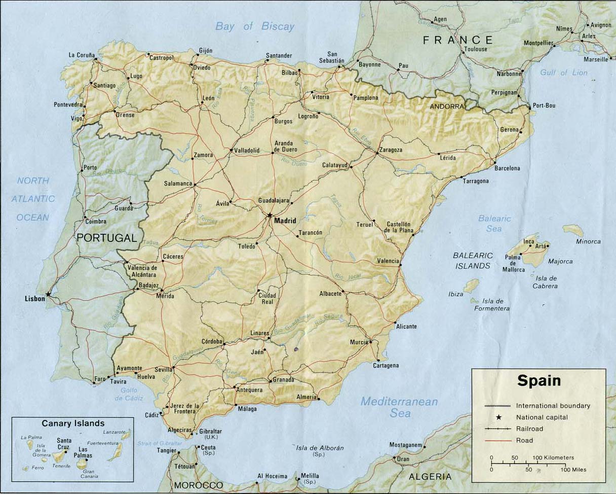 Spain Map Barcelona