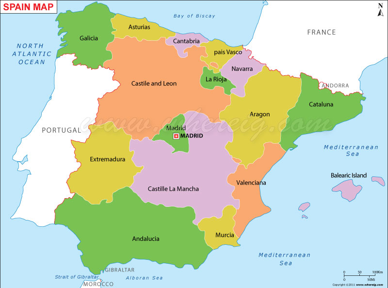 Spain Map Cities