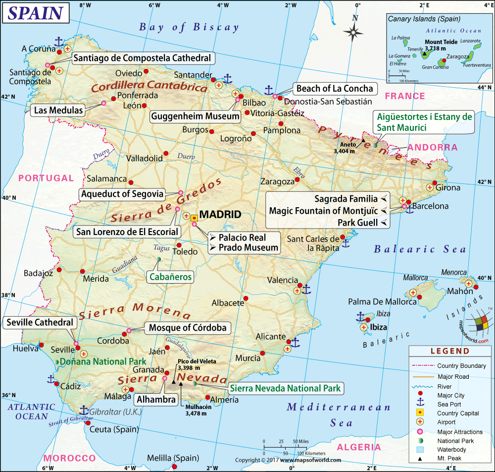 Spain Map Malaga
