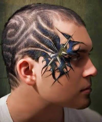 Spider Web Design Haircut