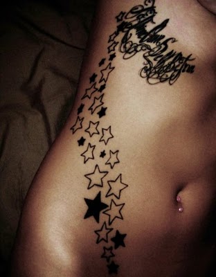 Star Tattoos For Girls On Ribs