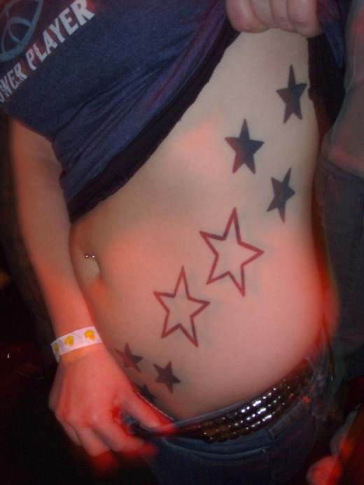 Star Tattoos For Girls On Ribs