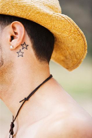 Star Tattoos For Men On Neck