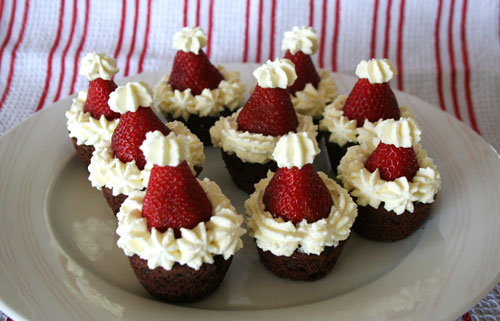 Strawberry Santa Hat Cupcakes Recipe