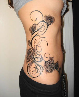 Tattoos For Girls On Hip Flowers