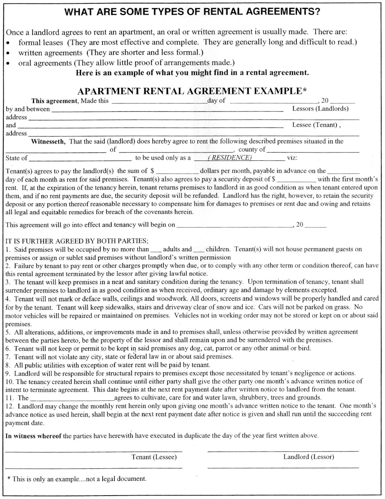 Vehicle Rental Agreement Template