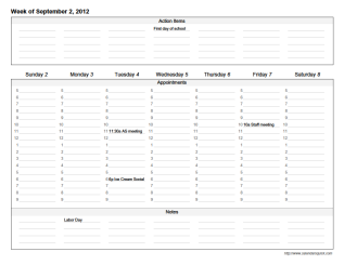 Weekly Calendar Printable