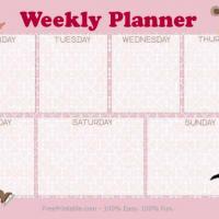 Weekly Calendar Printable Kids