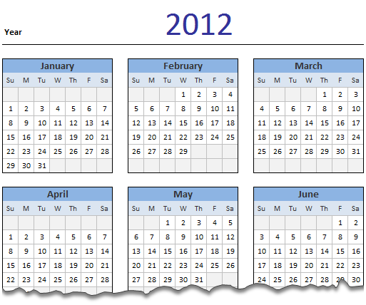 Weekly Calendar Template Excel 2012