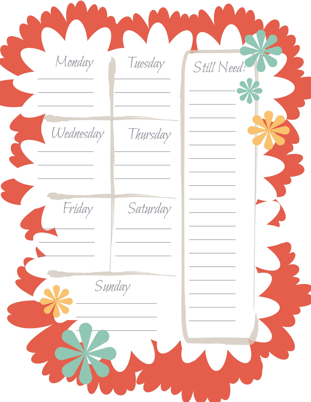 Weekly Meal Planner Printable