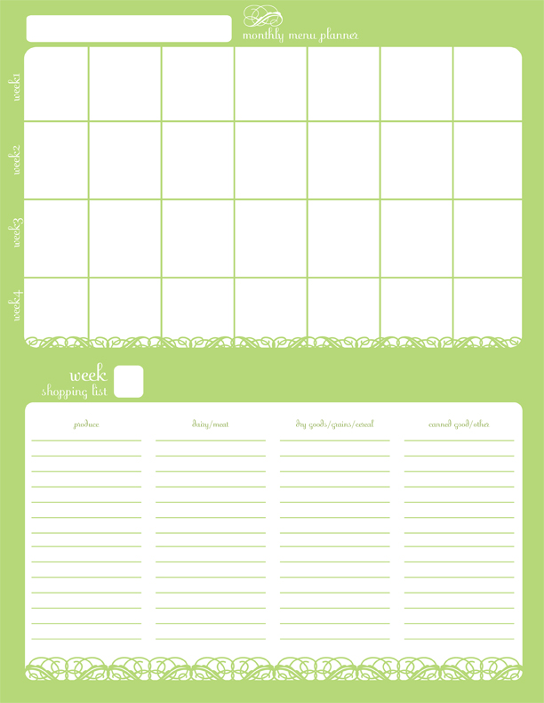 Weekly Meal Planner With Grocery List Free