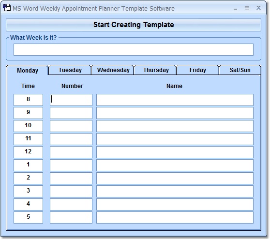 Weekly Planner Template Word