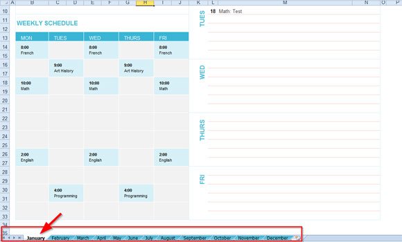 Weekly Schedule Template Excel Mac