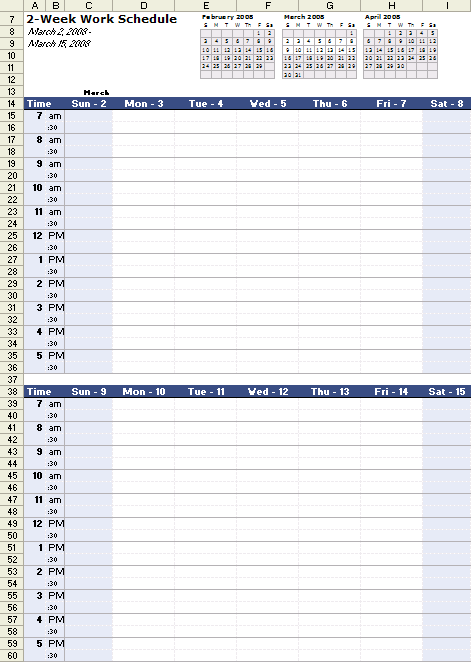 Weekly Schedule Template Microsoft Word