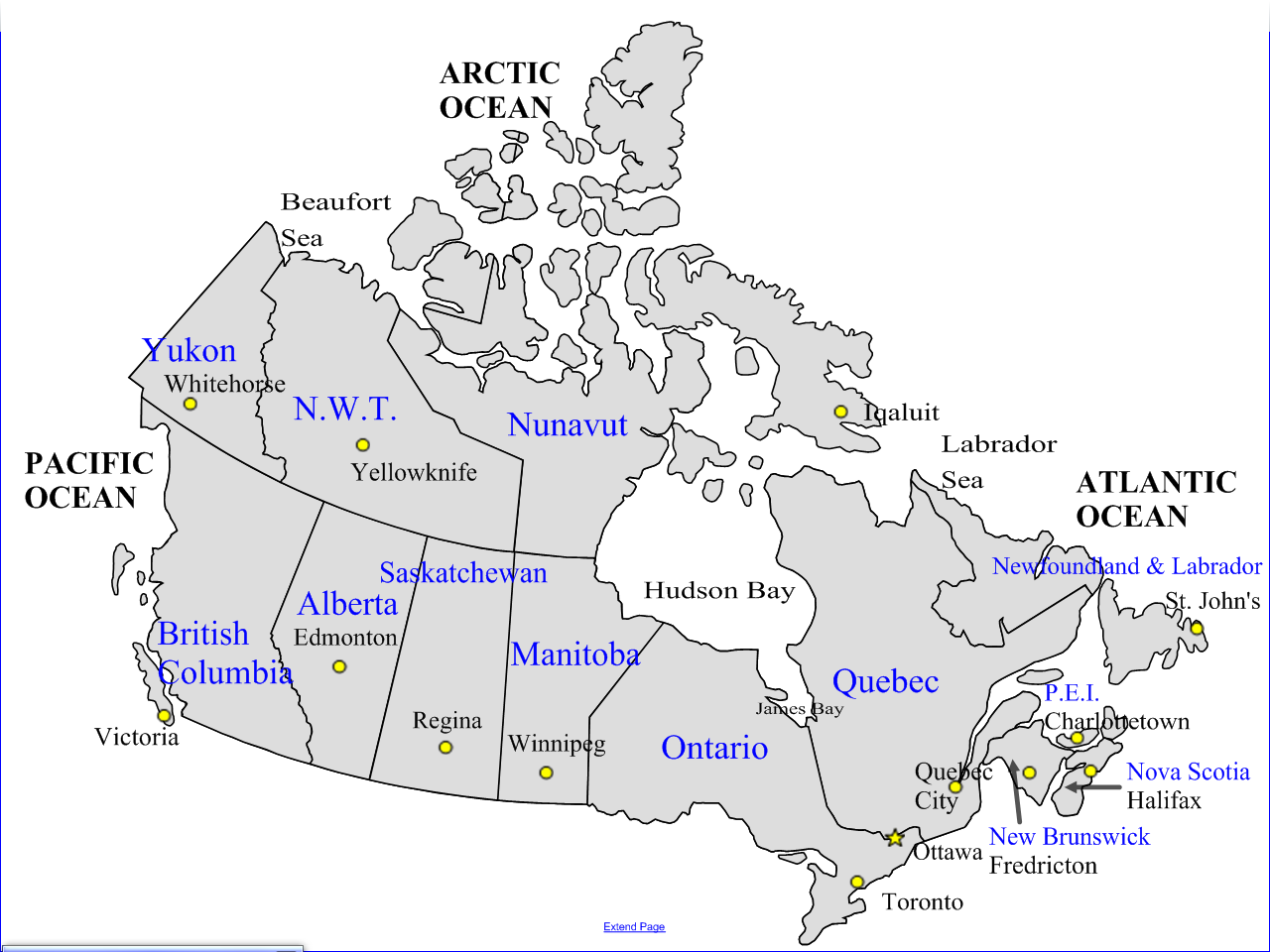 Western Canada Map With Cities