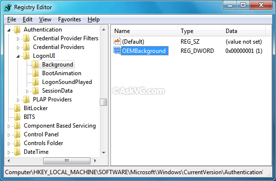 How To Change The Logon Screen In Windows Vista Manually