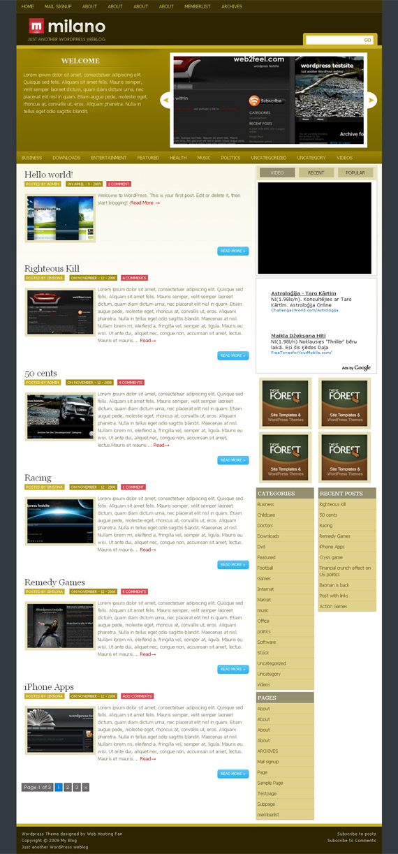Wordpress Themes Blog Free