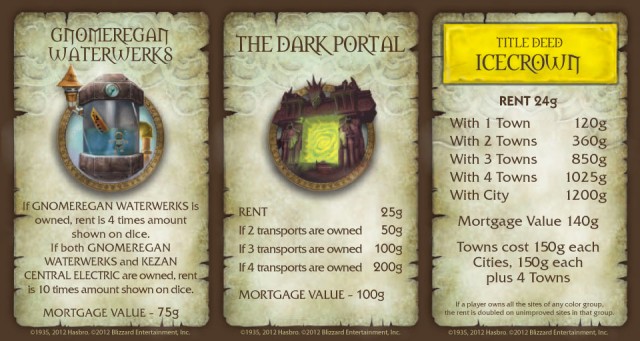 World Of Warcraft Monopoly Properties