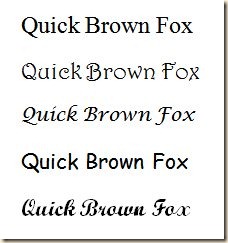 Writing Styles Fonts